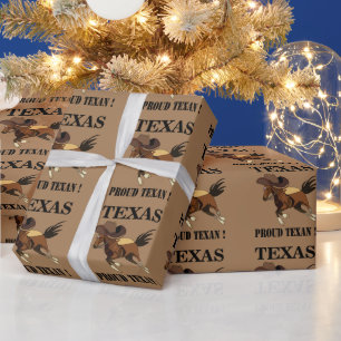 Papel De Presente Chapéu de Cowboy Cavalo Orgulhoso Texano Texas