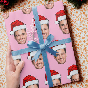 Papel De Presente Chapéu de Papai Noel com Foto Personalizada Presen