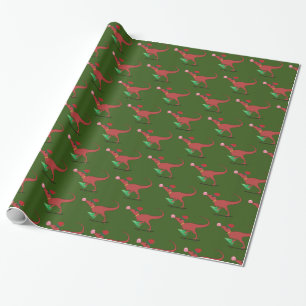Papel De Presente Chapéu de Papai Noel de Dinossauro Skater