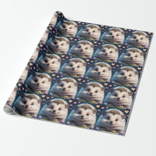 Papel De Presente Chapéu giro com olhos grandes e azuis