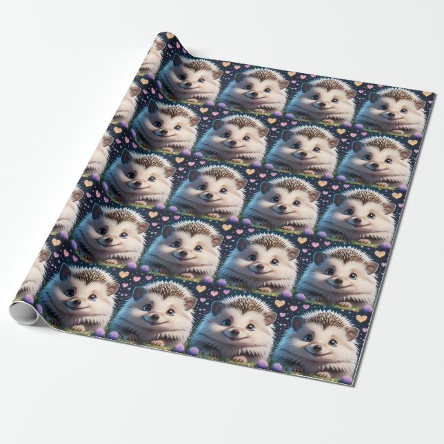 Papel De Presente Chapéu giro com olhos grandes e azuis (Desenrolado)