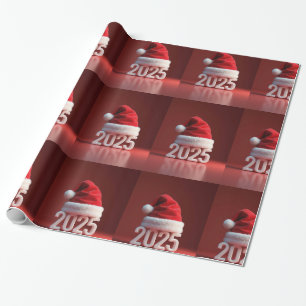 Papel De Presente chapéu vermelho de santa