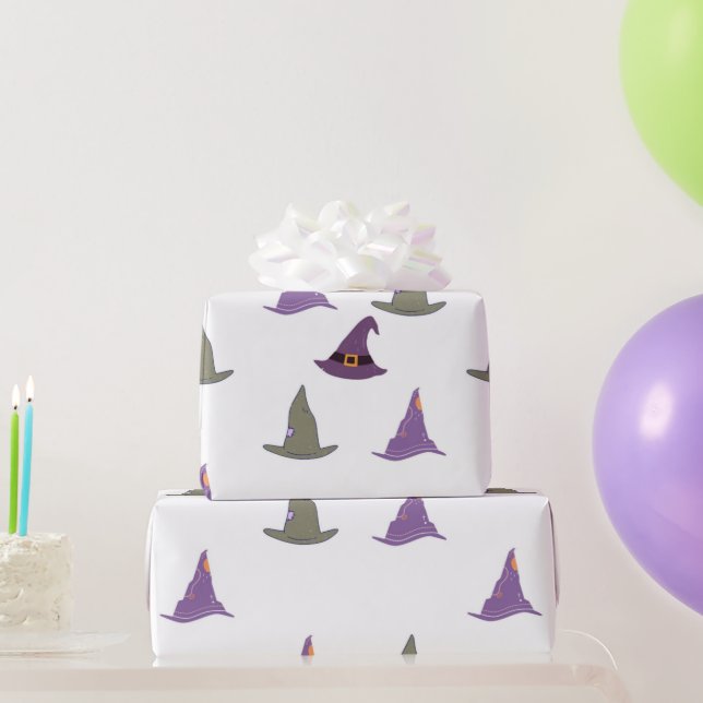 Papel De Presente Chapéus de bruxa de Halloween fofos Presente para  (Presentes para festas)