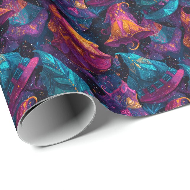 Papel De Presente Chapéus de Bruxas Encantadas D&D Feiticeiro Mágico (Ponta do rolo)