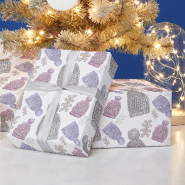 Papel De Presente Chapéus De Lã Cintado Com Aquarela