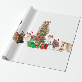 Papel De Presente Chapéus de Papai Noel com creme
