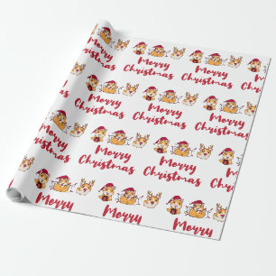 Papel De Presente Chapéus Vermelhos Divertidos de Natal