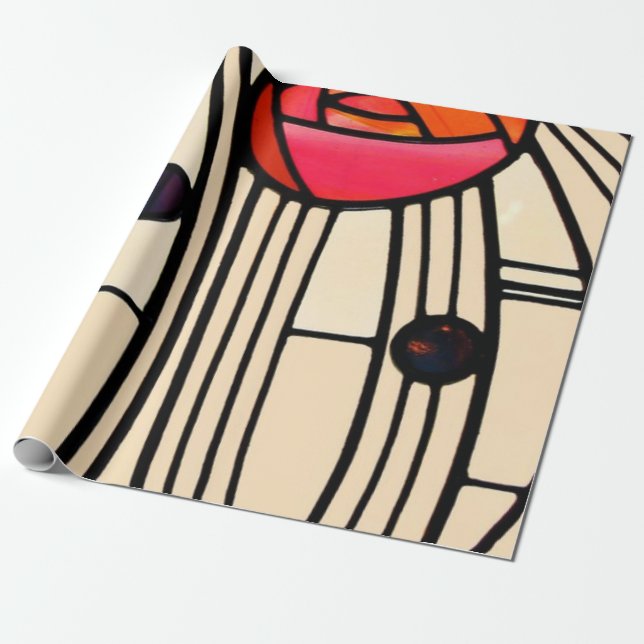 Papel De Presente Charles Rennie Mackintosh StainGlass (Desenrolado)