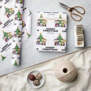 Papel De Presente Charlie Brown & Friends Natal   Adicione seu nome