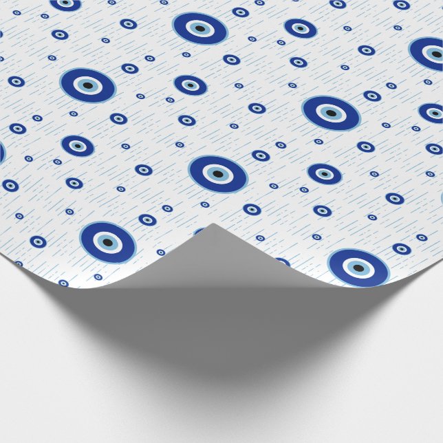 Papel De Presente Charme de Olho Mau Azul Tradicional (Ponta)