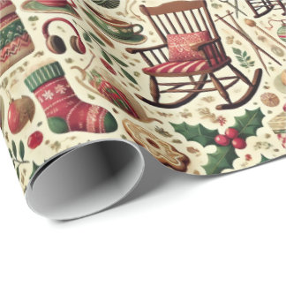 Papel De Presente Charming Christmas Wrapping Paper for Grandmothers