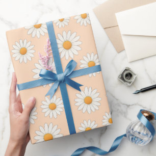 Papel De Presente Charming Daisy Pattern - Presente Floral