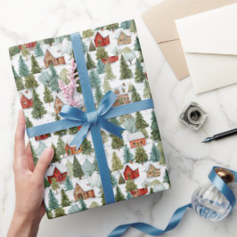 Papel De Presente Charming Whimsical Christmas Wrapping Paper