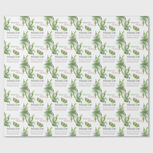Papel De Presente Charmosas Duas Ervilhas em Uma Vagem Menina Rosa G