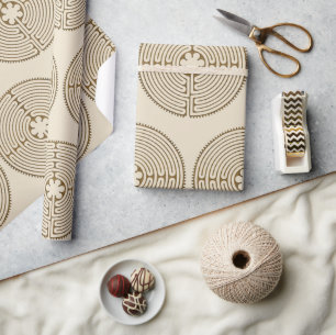 Papel De Presente Chartres Labyrinth - Símbolo Espiritual Antiquado