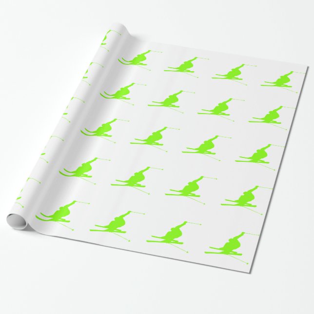 Papel De Presente Chartreuse, Neve Verde Neon (Desenrolado)