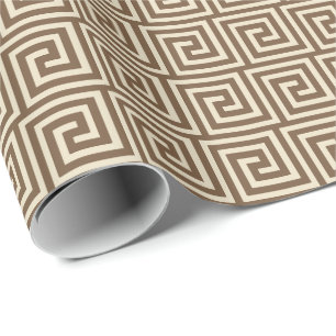 Papel De Presente Chave grega, máscaras do tan do taupe