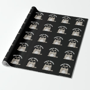 Papel De Presente Check Meowt Legal Engraçado Cat Pun Dark BG
