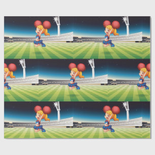 Papel De Presente Cheerleader bonito em campo desportivo