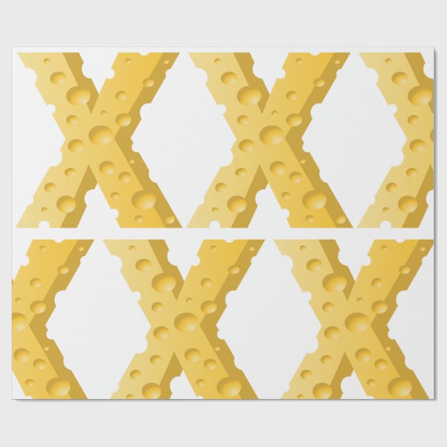 Papel De Presente Cheese Letter X Typography (Aberto)