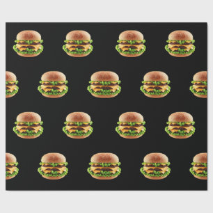 Papel De Presente Cheeseburger Burger Fast Comida Hamburger