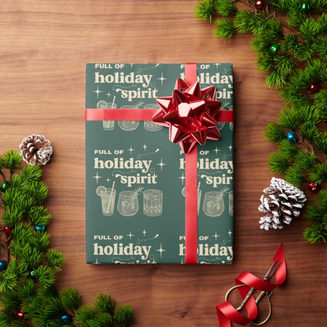Papel De Presente Cheio de Espírito Natalício Presentes Bebidas Vinh (Presente de Natal)