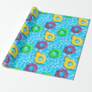 Papel De Presente Cheio de piscina das inundações