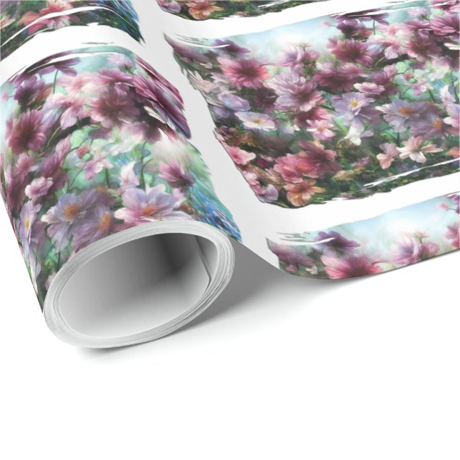 Papel De Presente Cherry Blossom Splash (Ponta do rolo)
