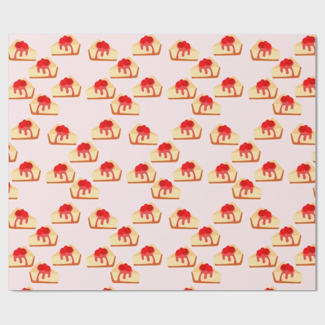 Papel De Presente Cherry Cheesecake Dessert (Aberto)
