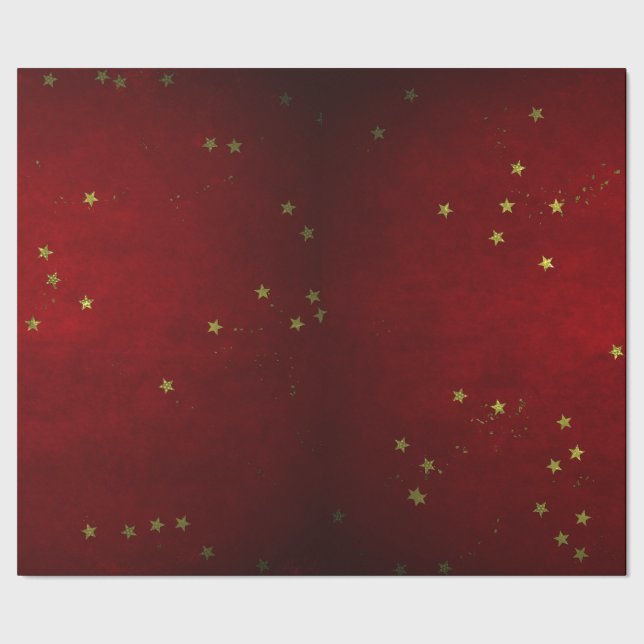 Papel De Presente Cherry Lacquer Golden Star  (Barra)