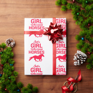 Papel De Presente Cherry Red Só Uma Garota Que Ama Cavalos