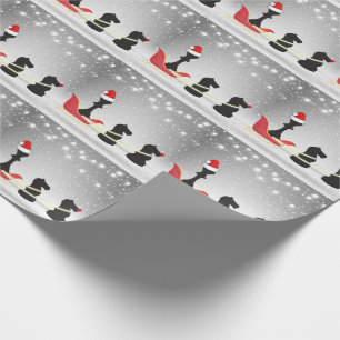 Papel De Presente Chess Santa Claus e Reindeer Natal