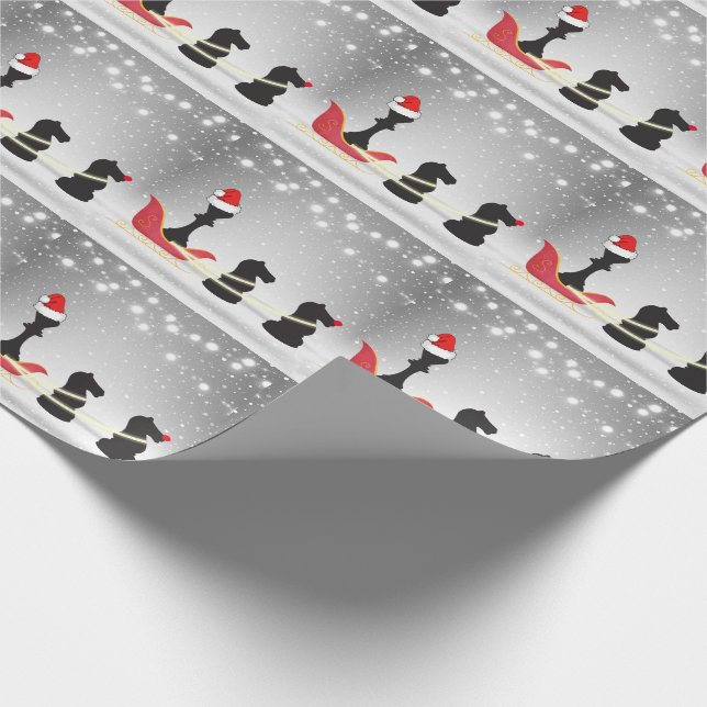 Papel De Presente Chess Santa Claus e Reindeer Natal (Ponta)