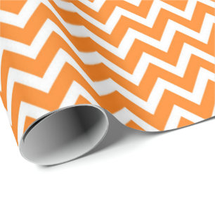 Papel De Presente Chevron Laranja