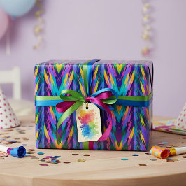 Papel De Presente Chevron tribal brilhante