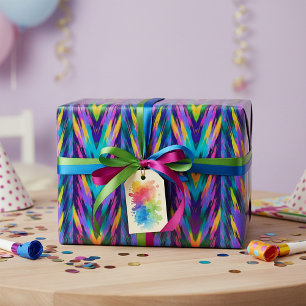 Papel De Presente Chevron tribal brilhante
