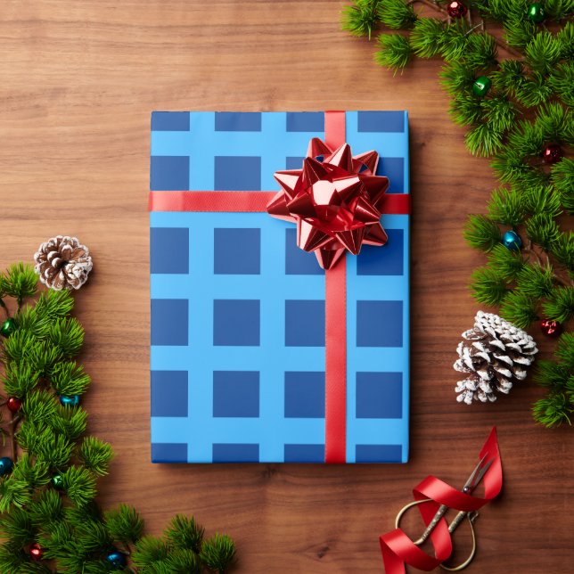Papel De Presente Chex Azul (Presente de Natal)