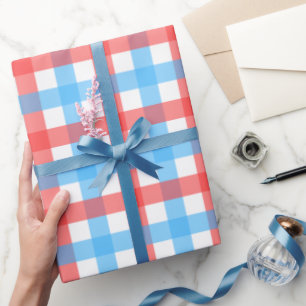 Papel De Presente Chex Vermelho e Azul