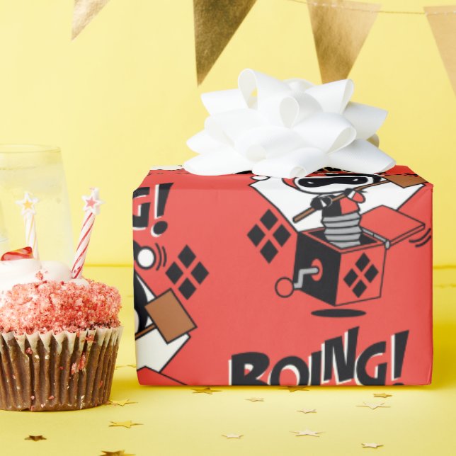 Papel De Presente Chibi Harley-Quinn-In-A-Box Com Martelo (Festa de aniversário)