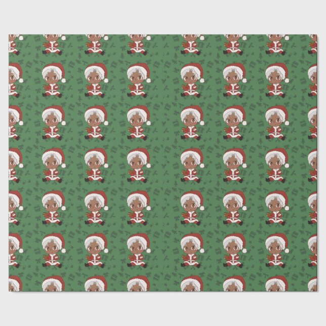 Papel De Presente Chibi Santa (Versão 3) (Barra)