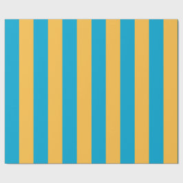 Papel De Presente Chic Baby Blue e Yellow Strips