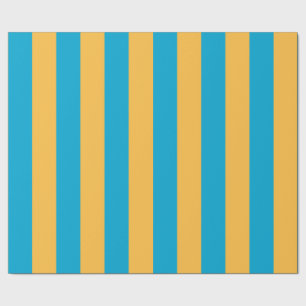 Papel De Presente Chic Baby Blue e Yellow Strips
