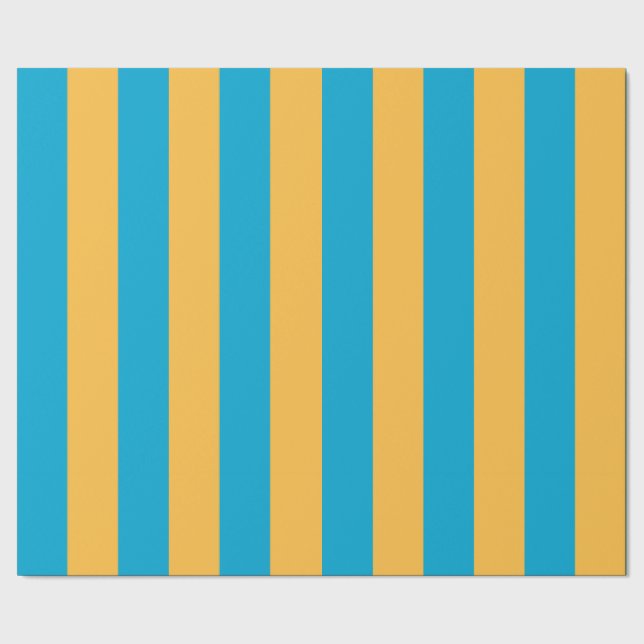 Papel De Presente Chic Baby Blue e Yellow Strips (Barra)