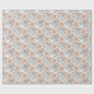 Papel De Presente Chic, Cremes Elegantes e textura de flor de couro