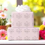 Papel De Presente Chic de Script Preto Rosa chá de panela<br><div class="desc">Papel de enrolamento de Chás de panela preto e rosa com elegante script de tipografia preto. Mais produtos com esse design estão na coleção abaixo.</div>