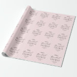 Papel De Presente Chic de Script Preto Rosa chá de panela<br><div class="desc">Papel de enrolamento de Chás de panela preto e rosa com elegante script de tipografia preto. Mais produtos com esse design estão na coleção abaixo.</div>