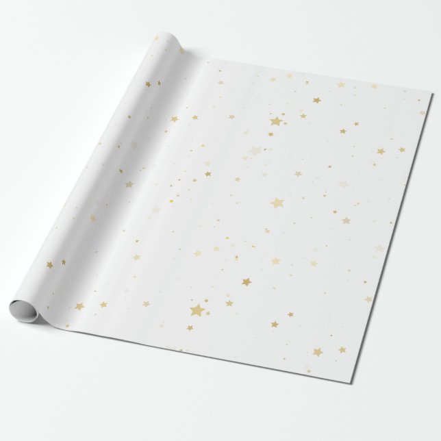 Papel De Presente Chic Dourado Sparkle Confetti Wraping Paper (Desenrolado)
