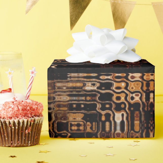 Papel De Presente Chic Faux Mosaic Gray Terracotta Design (Festa de aniversário)