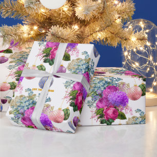 Papel De Presente Chic Floral Boutique Personalizado Natal