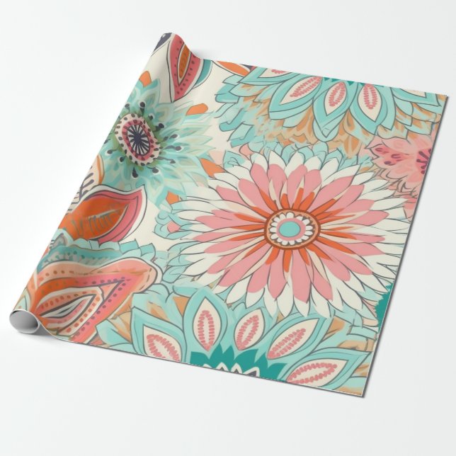 Papel De Presente Chic Pastel Boho Cujo (Desenrolado)